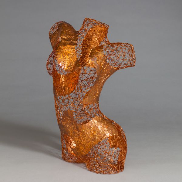 Copper torso with foil